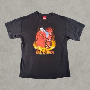 Vintage Inuyasha Shirt Mens Medium Black Y2K 2003 Japanese Anime Movie TV Rare